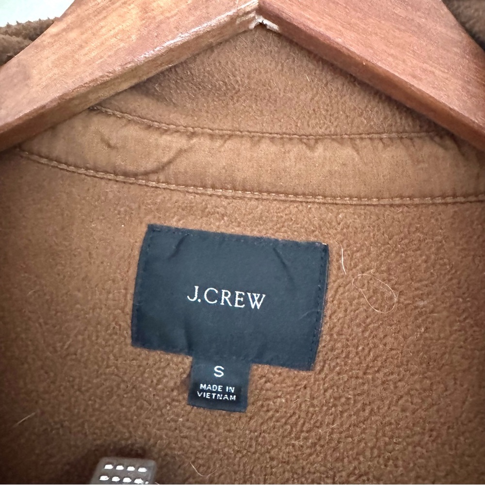 J.Crew MENS Polar Fleece Button Front Overshirt Brown Size Small - Picture 3 of 7